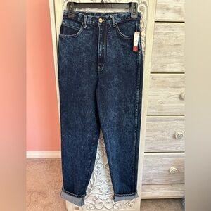 Vintage 80s 90s deadstock dark acidwash highwaist mom jeans tappered stretch 10